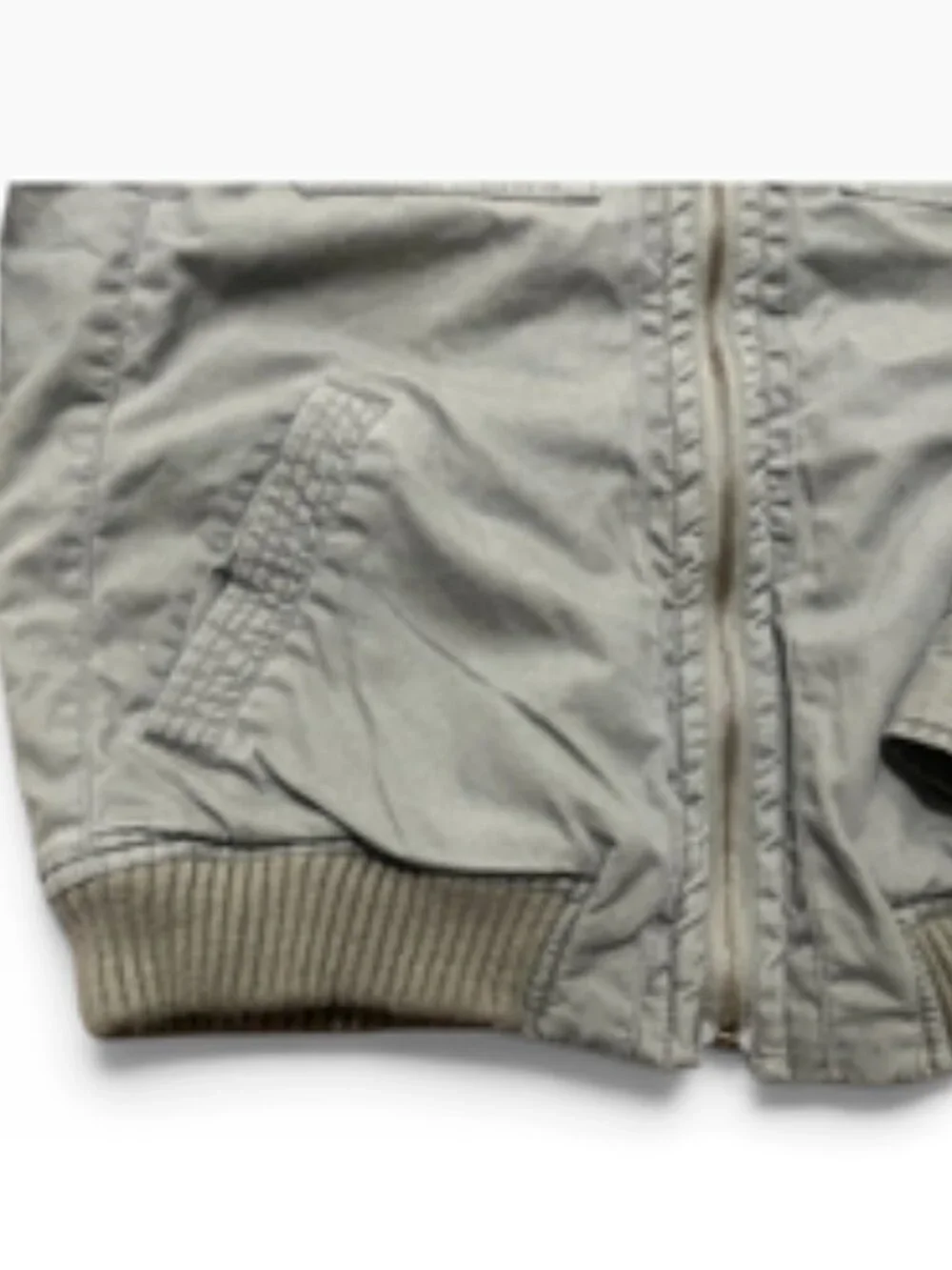 QuickSilver Bomber Jacket Boys Large (16-18) Vintage Army Green Canvas Utility
